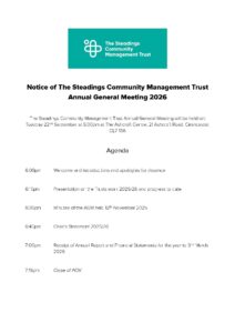 Read more about the article Notice of the Steadings Community Management Trust Annual General Meeting 2026